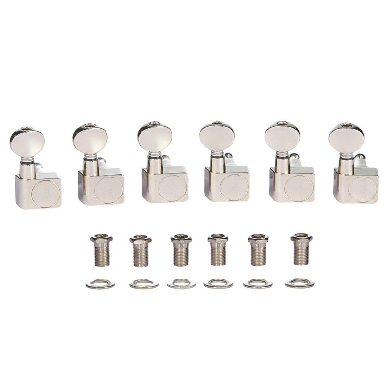 [AUSTRALIA] - KAISH 21:1 Dual Pin (No Screws) Tuners 2 Pin Tuning Keys Pegs Tuning Machine Heads fits for American Series Strat/Tele Guitars Vintage Oval Button Nickel 