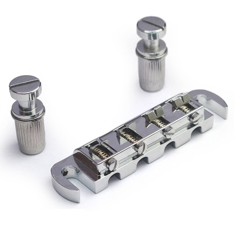 Chrome 4 String Bass Tune O Matic Wraparound Bridge Tailpiece Stopbar