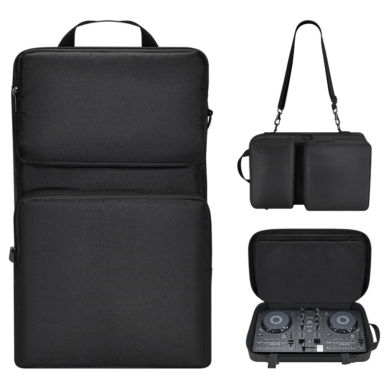 Suitable for AlphaTheta DDJ-FLX2, Pioneer DDJ-200/WeG04, Hercules Inpulse 200/MK2 and other models of disc players, portable adjustable shoulder strap must travel large capacity storage bag