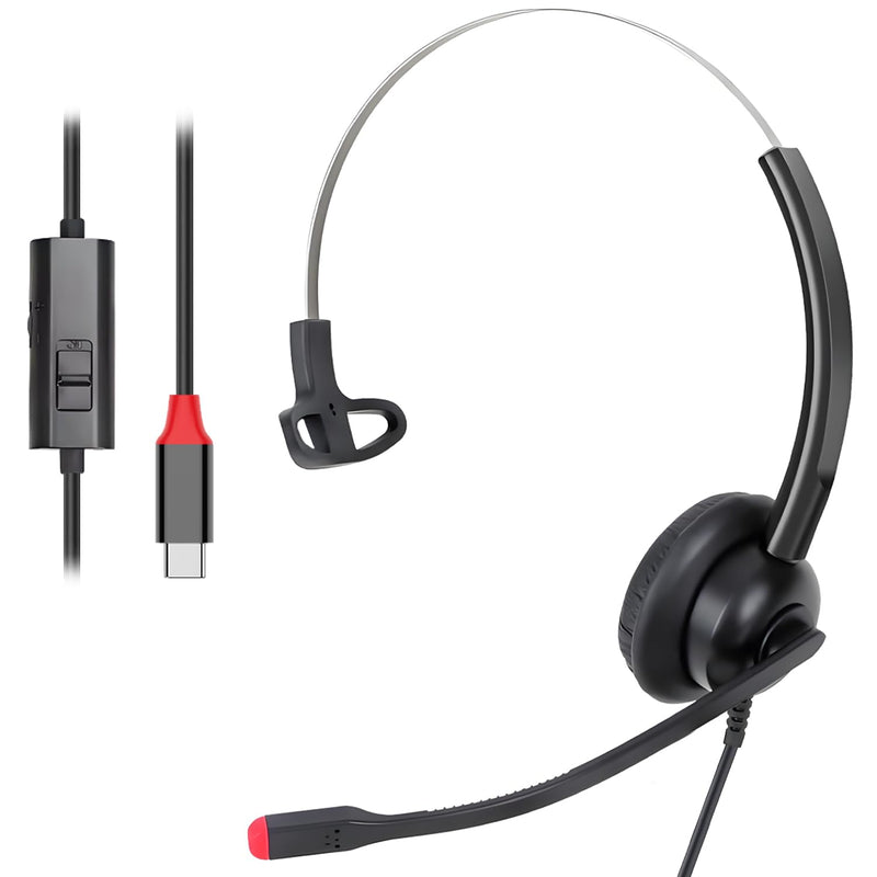 [AUSTRALIA] - USB C Headset with Microphone Noise Cancelling for PC Mac, Wired USB Type C Headphones for iPhone Android Samsung Laptop Zoom Skype Webinars Home Office, in-line Control, Clear Chat 