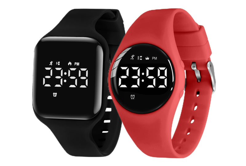 A ALPS Black Square Watch Plus Red Round Watch