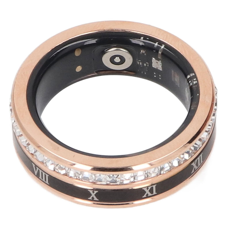 Health Rings for Women Men, Smart Fitness Tracker Roman Numerals Rotatable Wedding Band Gold Smart Ring Health Tracker 8