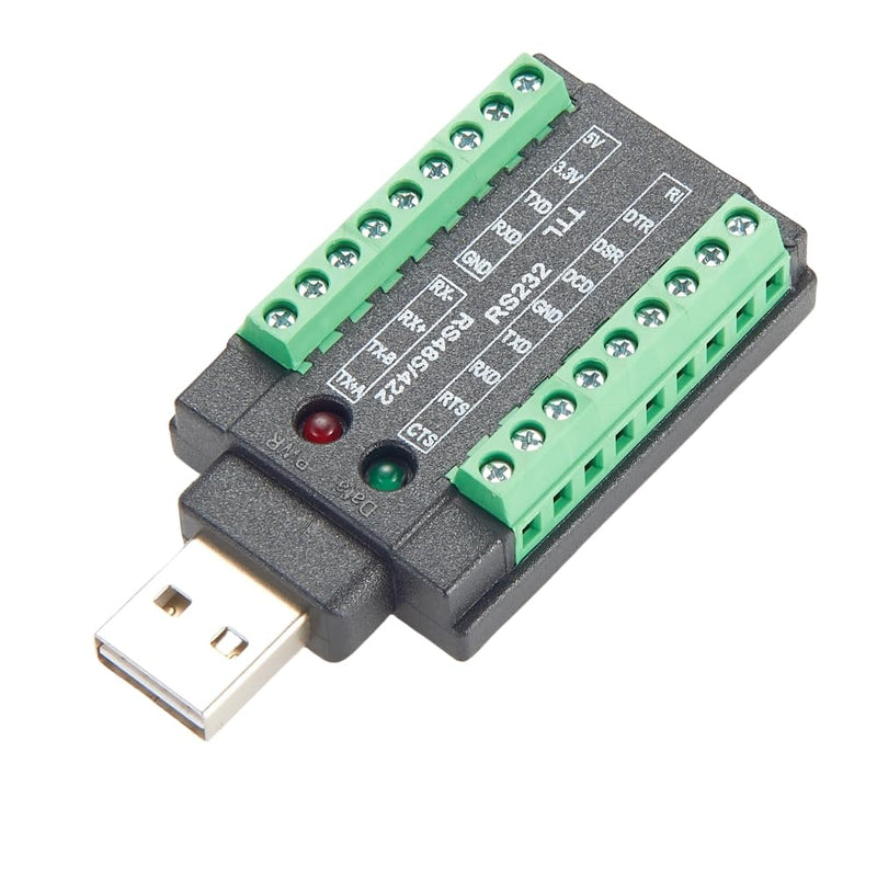 Industrial 4 in 1 USB to RS232 RS485 RS422 TTL 3.3V 5V Serial Converter with FTDI FT232RNL Chip USB 2.0 A to Terminal Block Adapter COM Port for Windows, Linux, Android, MacOS
