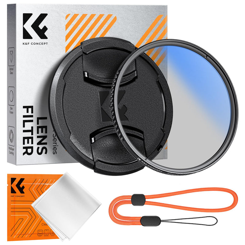 K&F CONCEPT 46mm Circular Polarizer Filter with Lens Cap Cleaning Cloth Optical Glass Ultra Slim 18 Multi-Layer Coatings Polarizing Filter for Camera Lens (K-Series)