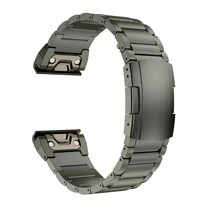 No Gap 26mm Titanium Metal WatchBand Compatible for Fenix 8 51mm/Enduro 3 51mm/Fenix 6X Pro/7X Pro/5X Plus,22mm Quick Release Band for Fenix 8 47mm/E 47mm/Fenix 6 Pro/7/5 Plus/Forerunner 965 grey