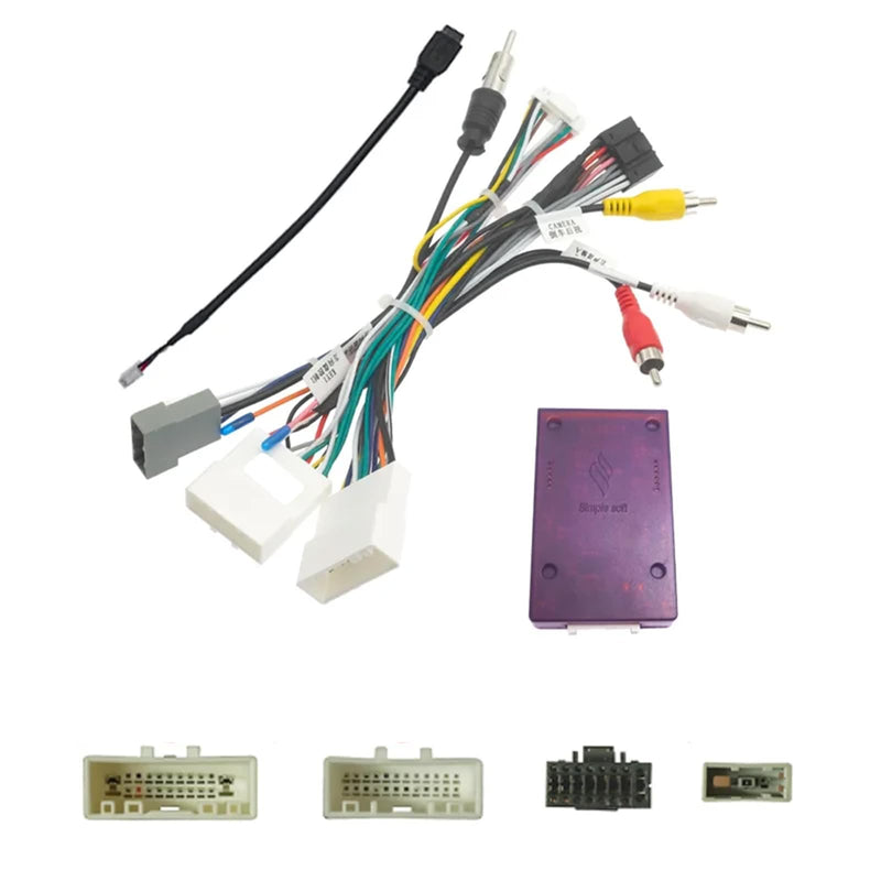 16pin Car Stereo Radio Wiring Harness for Nissan X-Trail Qashqai Rogue Sentra Altima Teana Murano Navara Support Factory Bose Amplifier, OEM Backup Camera and 360 Camera