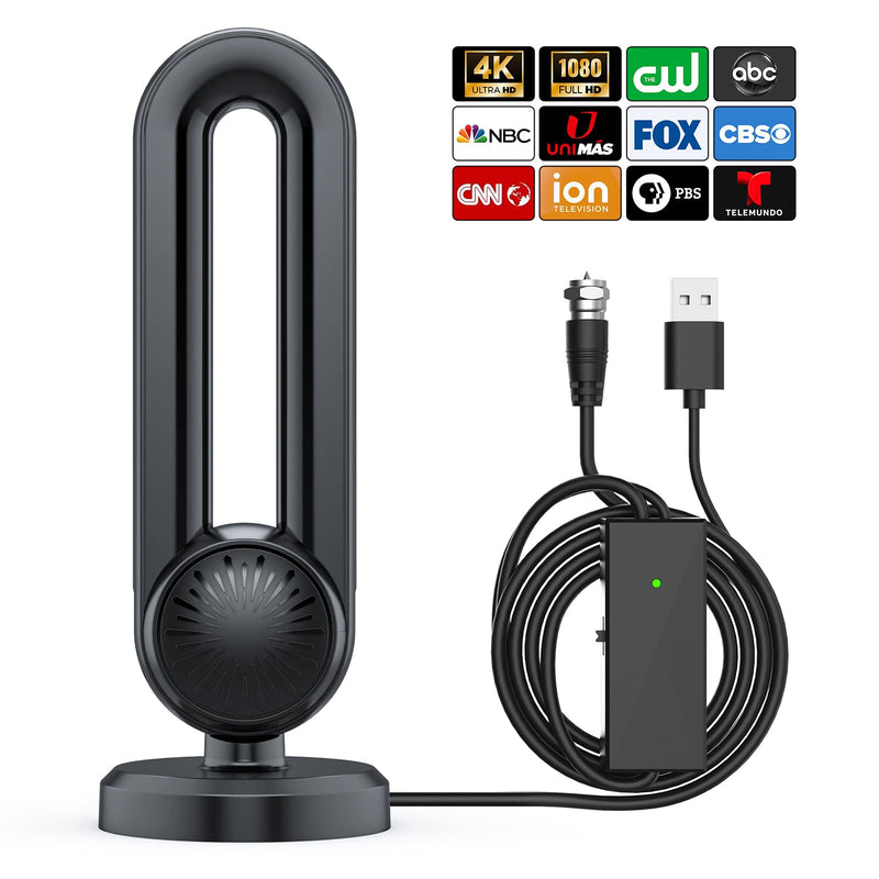 [AUSTRALIA] - TV Antenna-TV Antenna Indoor, Smart TV Antenna 600+ Miles Range Reception, 18ft Coax Signal Booster, HD TV Antenna for Local Channels & Support 4K 1080P Suitable for All Smart TV and All Older TV's 