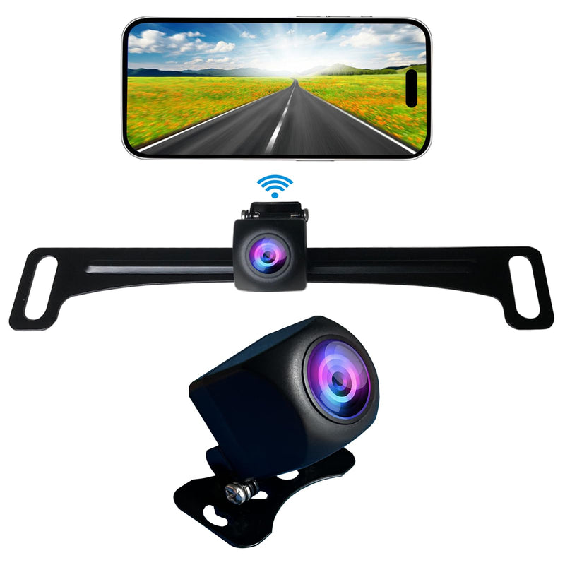 WiFi Backup Camera, Strong 5G WiFi HD1080P Clear Picture, Wide Angle Rear View Reverse Back up Camera, Night Vision Waterproof License Plate Reversing Rearview Camera for Car SUV Pickup iPhone