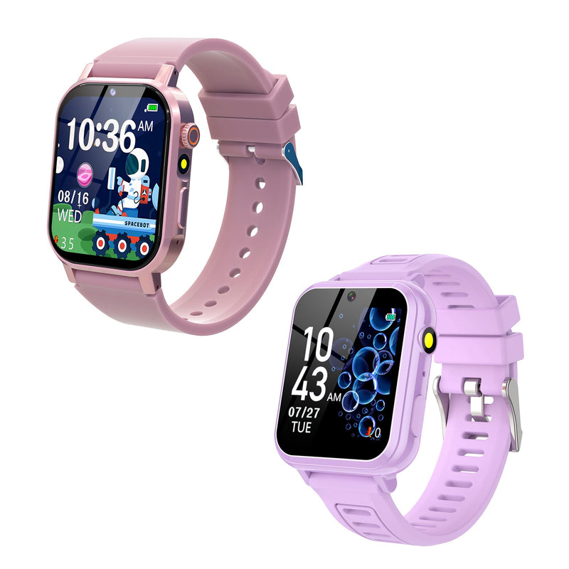 Phyulls Kids Smart Watch Gift for Girls Age 4-12, HD Touch Screen Kids Watches with Video Camera Music Player Pedometer Flashlight 12/24 hr Educational Toys Birthday Gifts for Girls Ages 6 7 8 9 10