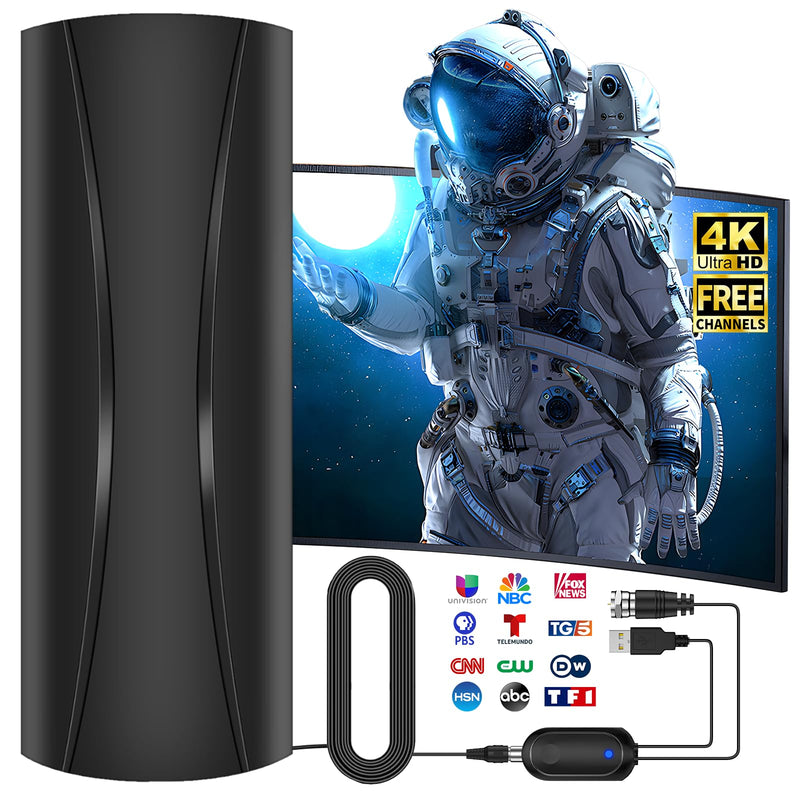 Strongest TV Antenna, 1600 Miles Range Digital Antenna for Smart TV Indoor, TV Antenna for Local Channels with High Gain Amplifier, Long Range HD TV Antenna Supports 4K 8K,1080p -36ft Coax Cable AN-5004