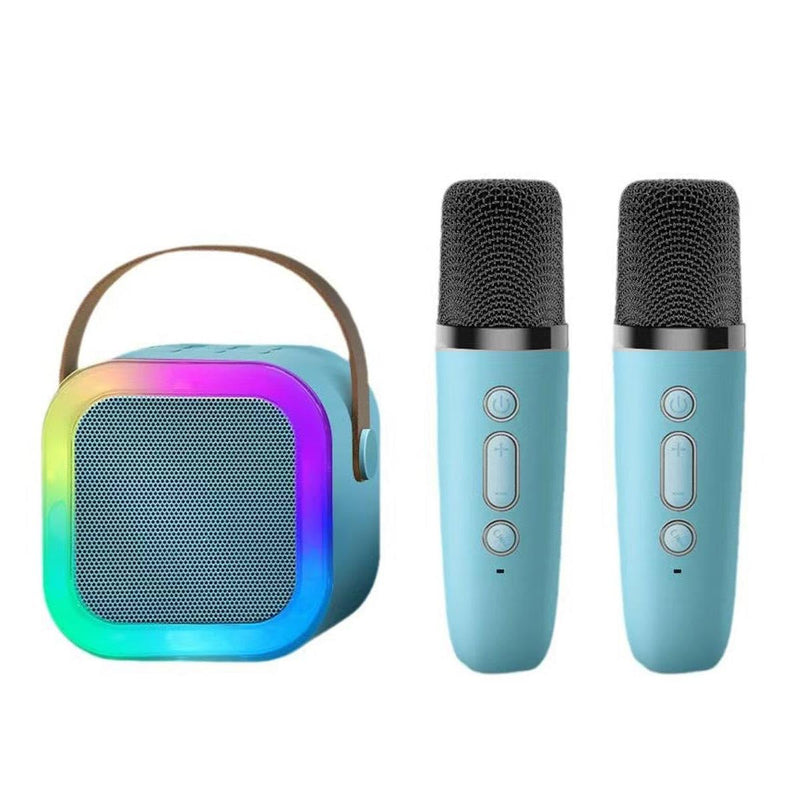 Bluetooth Speaker Small Speaker Wireless Microphone and Singing Integrated Speaker, Suitable for Home School Gatherings, Blue