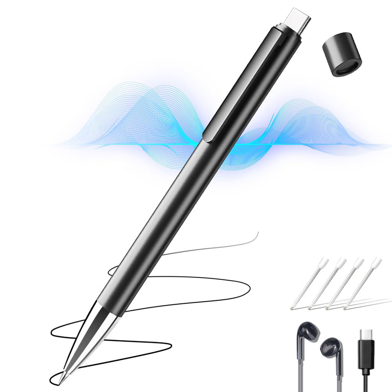 [AUSTRALIA] - 64GB Digital Voice Recorder, Recording Device with Noise Reduction, Voice Activated Tap Recorder for Lectures,Meetings, Work, Interviews, Class Black 