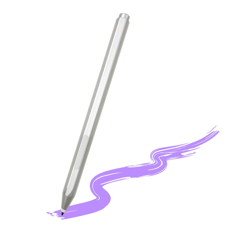 Surface Stylus Pen for Microsoft Surface Pro 11/X/9/8/7/6/5/4/3, Surface Go 4/3/2, Surface Laptop/Studio/Book Series, Pen with Level 1024 Pressure, Eraser & Right-Click, Palm Rejection (Silver) Silver