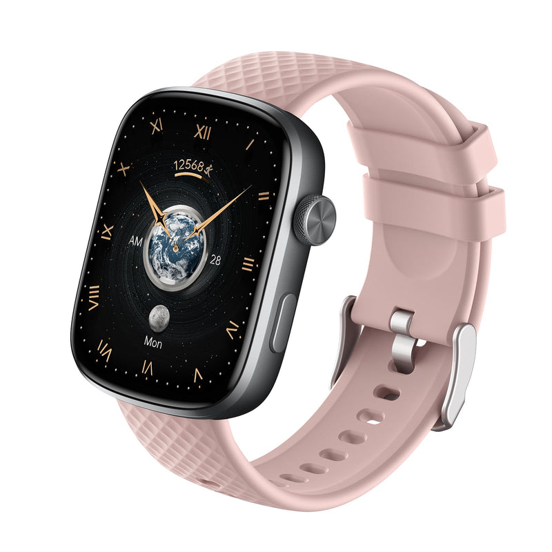 YMS Smart Watch for Women Men - (Answer/Make Calls) Compatible with iOS/Android Phones,3ATM Waterproof,Heart,Rate,Sleep,Pressure,Steps Monitor,100+ Sports Trackers (Black and Pink) Black and Pink