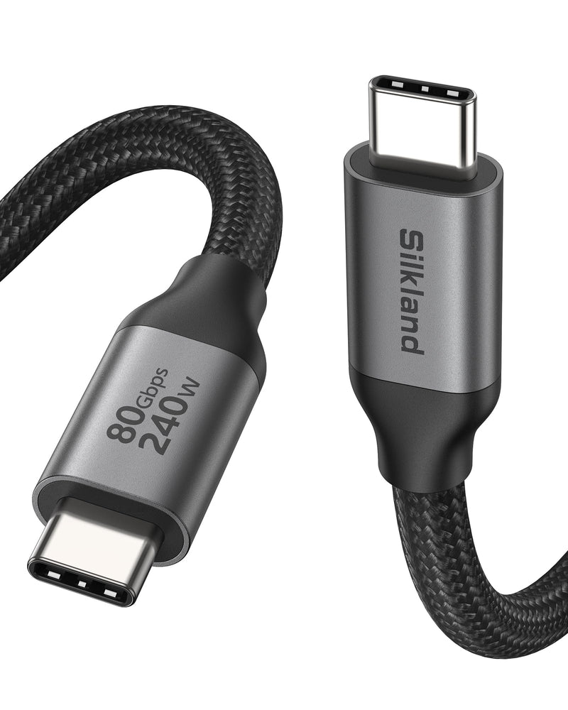 Silkland USB 4 for Thunderbolt 5 Cable 10FT/3M, 80Gbps Data Transfer, 240W | with 120Gbps Bandwidth for 4K@540Hz/Dual 8K, Long USB C Video Cable Compatible for Thunderbolt 4, SSD, MacBook, iPhone 17/16 10 Feet