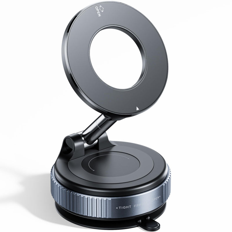 REOKILY 2026 Upgraded Vacuum Magnetic Car Phone Holder 360° Reinforced 96LBS Ultra Suction Cup Phone Mount for MagSafe Cell Phone Holders for Your Car/Gym/Mirror Mount for iPhone & Android Black