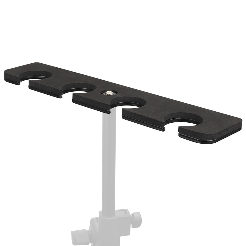[AUSTRALIA] - Multi Mic Holder for Mic Stand, Multiple Microphone Organizer and Display for Wired and Wireless Mics, Hold Up to 4 Microphones, Aluminum, Black 