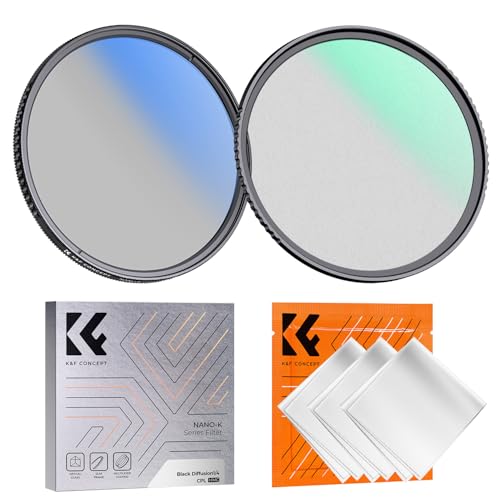 K&F CONCEPT 82mm Black Diffusion 1/4 + Polarizing Filters Set (2PCS)