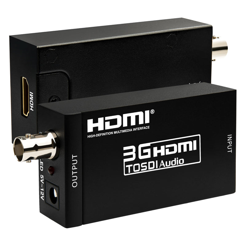 Boobrie HDMI to SDI Converter 3G-SDI with Audio De-Embedding, 300ft Long Distance Transmission Support 1080P@60Hz for SDI Monitor, Video Camera, Live Broadcast
