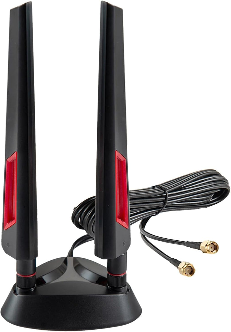WiFi 7 Antenna Magnetic Base 9dBi Antenna with RP-SMA Male Connector for WiFi 7 Router PC Desktop Computer PCI-E Card Asus Gigabyte Gaming Motherboard, Eifagur Wifi 7 Antenna