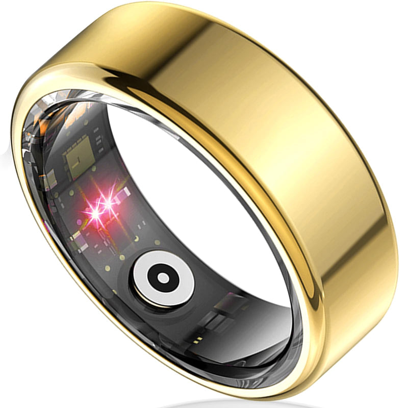 Smart Ring Health Tracker for Women Men, Sleep Tracker with Heart Rate and Blood Oxygen, Fitness Ring for Activity Monitoring, 15 Days Battery, No Subscription, Titanium Alloy(Gold, #10)