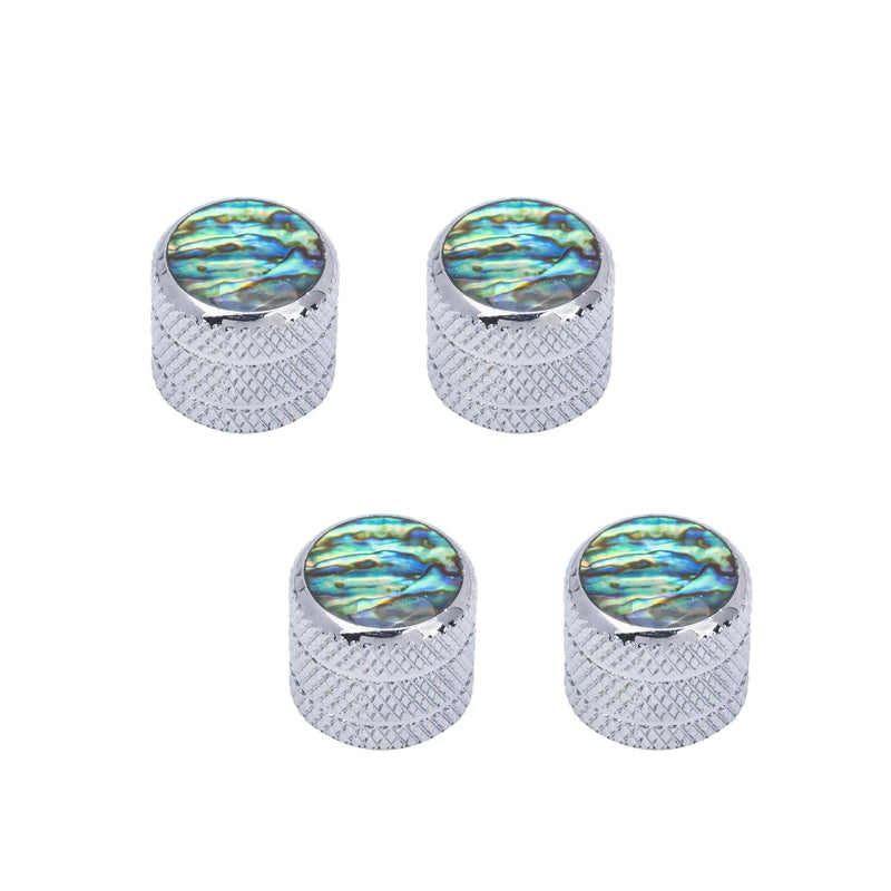 4Pcs Metal Guitar Knobs Volume Tone Control Knob Dome Tone Knobs for Electric Guitar Bass Replacement Parts, Chrome (Pattern D) Chrome (Pattern D) 4