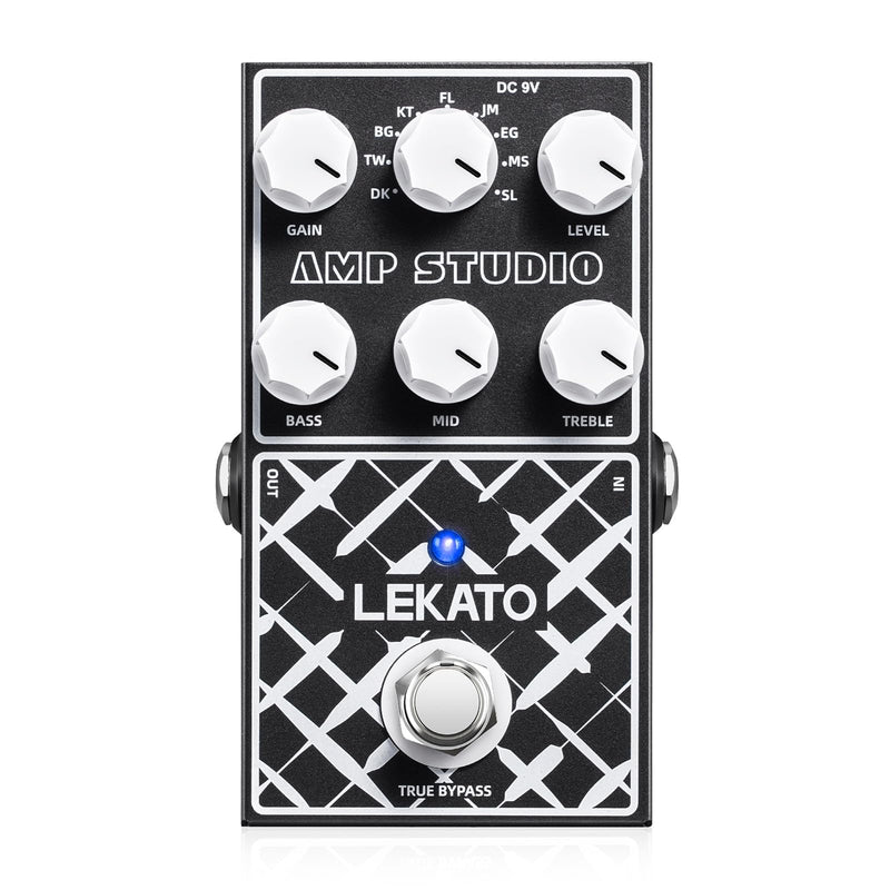 [AUSTRALIA] - LEKATO Amp Simulator Guitar Effect Pedal with True Bypass Clean to Overdrive for Electric Guitar Bypass (EP-01) Black Amp Simulator 