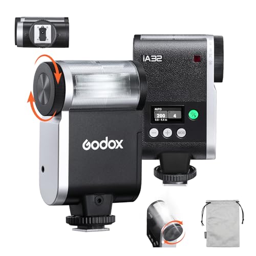 Godox iA32 Retro Camera Flash 490 Full-Power Flash 2.5s Recycle BLACK
