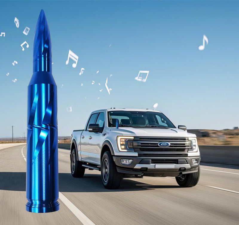 [AUSTRALIA] - 7.8in Car Truck Bullet Antenna 50 Cal Bullet Antenna Truck Accessories Universal Replacement for GMC Sierra 1500 Chevy Dodge Ram Silverado 1500 2500 3500 Ford F150 F250 F350(Blue, 7.8inch) Blue 