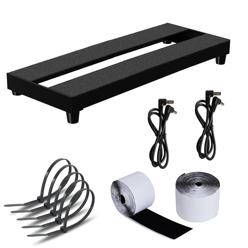 Mini Guitar Pedal Board, Aluminum Alloy Small Effect Bass Pedalboard, With Pedals Mountain Tape, (BLACK, 14"x5.3" PBS-01) BLACK