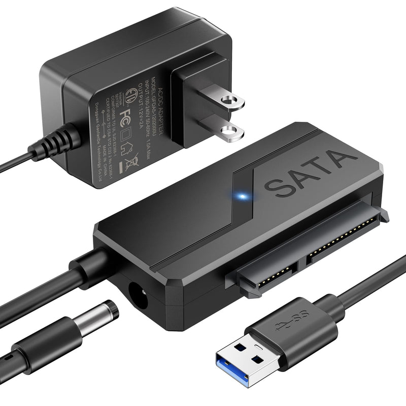 3.5 Hard Drive Enclosure Bundle SATA to USB Adapter with Power with 12V 24W Adapter External Hard Drive Cable