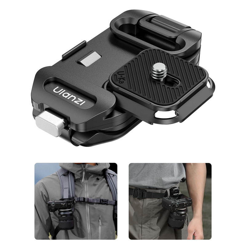 [AUSTRALIA] - ULANZI Camera Backpack Strap Clip,w Plate Quick Release System, Compatible w Uka QR Plates, for Sony, Nikon, Fuji, DSLR Action Cam Mount, Bearable Load up to 10kg【Not Compatible w F38/Arca System】 