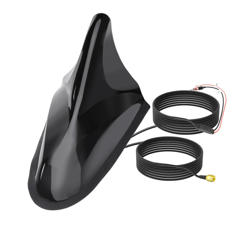 Eightwood Shark Fin Amplified AM FM Car Radio Antenna, SMA Male GPS Antenna | AM FM + GPS Combo Antenna for Car Truck SUV Stereo Receiver Head Uni, GPS Navigation System
