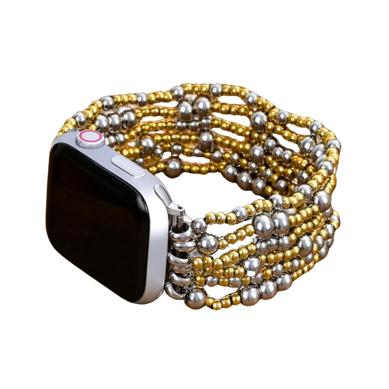 Cape Diablo Handmade Gemstone Watch Band for Women Compatible with Apple Watch 38mm 40mm 41mm 42mm 44mm 45mm, Boho Stretchable Strap Fits for iWatch Series 11/10/9/8/7/6/5/4/3/2/1 SE 3/2/1 Eternal Glow Small - Fits 5.75-6.25 inch wrists