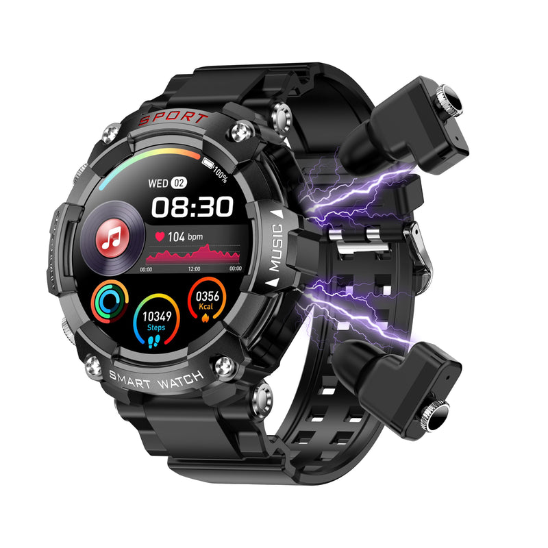 Smart Watch for Women Men, Smartwatch for iPhone & Android Bluetooth (Answer/Call) Built-in Earbuds, 1.52" HD Fitness Tracker with 100+ Sport Modes
