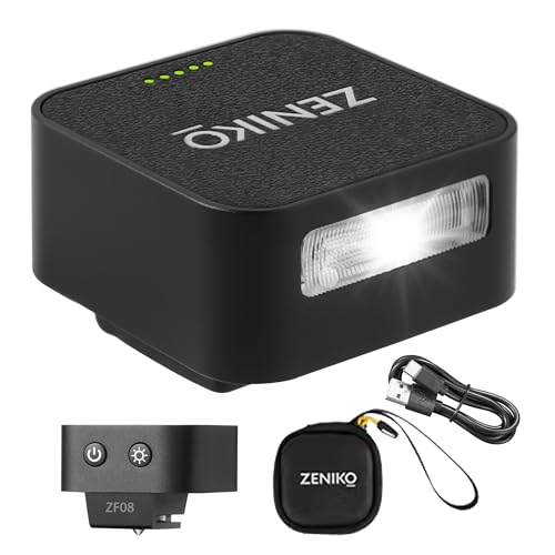 ZENIKO ZF-08 Camera Flash and Lightweight Portability Single-Contact Hotshoe Lithium Battery Type-C Charging 440 Full-Power Flashes