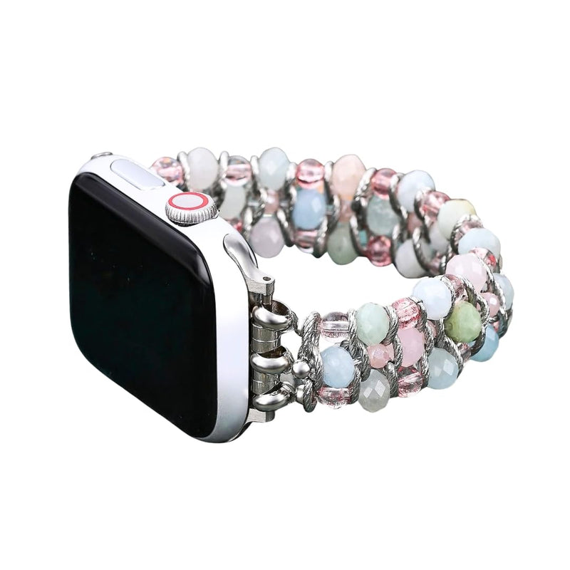 Cape Diablo Smart Watch Band for Women - Handmade Gemstone Strap - Compatible with 38mm-45mm Apple Faces Moonkissed Astral Large - Fits 6.5-7.0 inch wrists