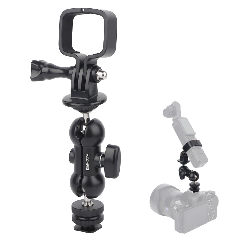 Cold Shoe Mount Expansion Adapter for DJI Osmo Pocket 3,Ajustable 360°Ball Head for DSLR Hot Shoe Mount,Vlogging and Dual Camera Setup