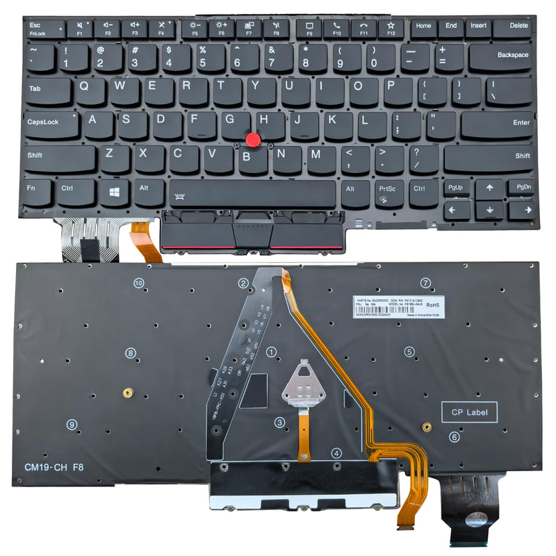 Backlit Keyboard Replacement for Lenovo Thinkpad X1 Carbon 8th X1 Yoga 4th | Laptop Keyboard Replacement for Lenovo Thinkpad X1 Carbon 8th 2020 (20U9 20UA) X1 Yoga 4th 2019 Gen4 (20SA 20SB 20QF 20QG) US
