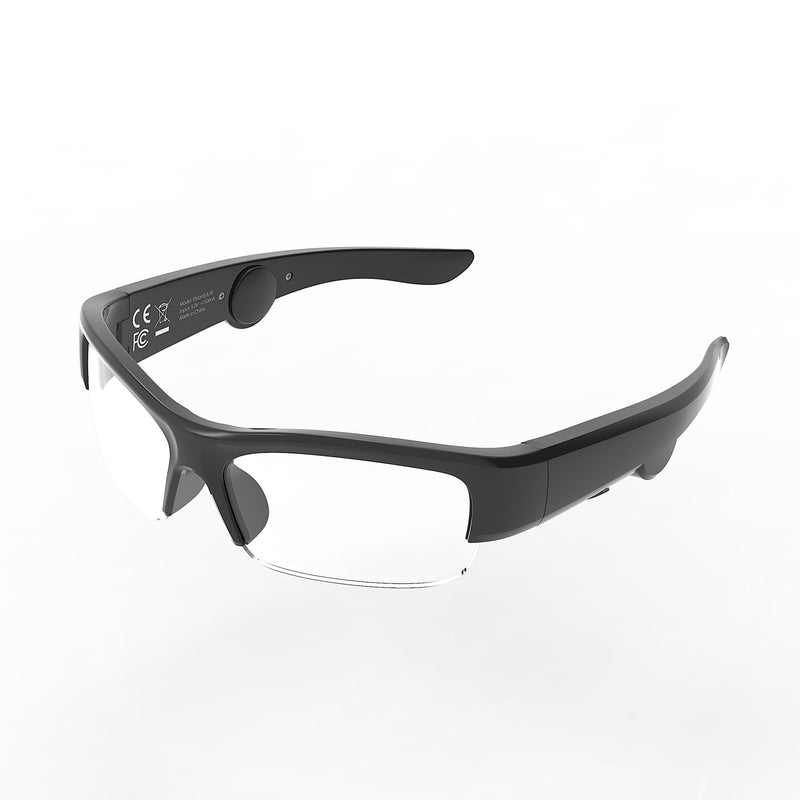 Bluetooth Smart Glasses with Open Ear Audio, Voice Control, Built-in Speaker,(Clear Lens)