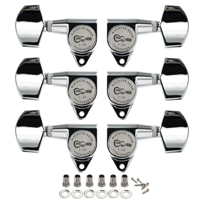 [AUSTRALIA] - FXJXB 18:1 Guitar Tuning Pegs 3x3 Standard Guitar Tuners Electric Or Acoustic Guitar Tuning Machines Tuning Keys Replacement-Chrome(3R+3L) 3L+3R Chrome 