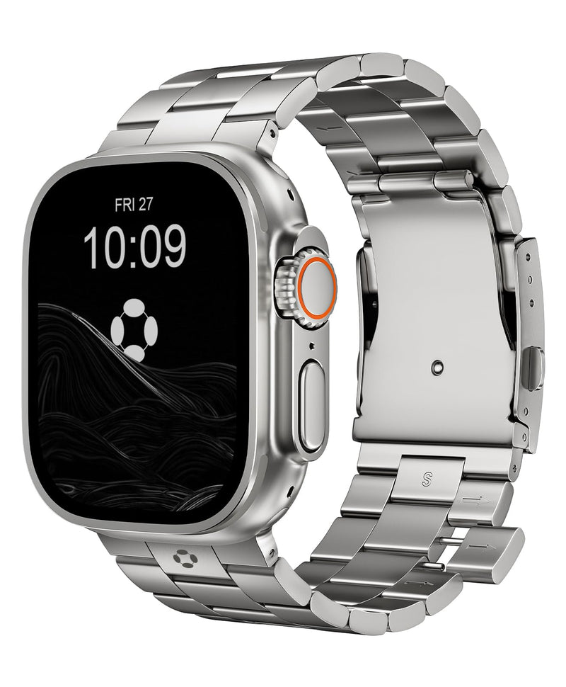 No Tool Need Titanium Band for Apple Watch Ultra 3/2/1 49mm | Durable DLC Coating,Anti-Scratch,Hypoallergenic 26mm Metal Band for Men,Secure Folding Clasp for Series 11/10 46mm Titanium