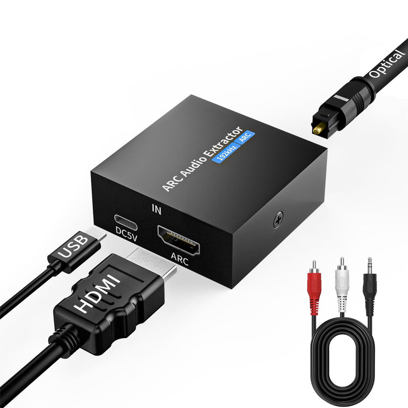 [AUSTRALIA] - 192KHz ARC Audio Extractor, HDMI ARC to Optical Converter, ARC to Optical/Toslink+3.5mm AUX Output, ARC to RCA Audio Converter for TV Amplifier Speaker/Soundbar/Headset 