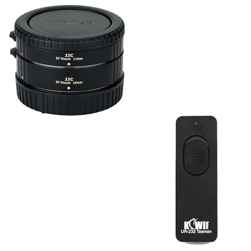 JJC RF Mount Auto Focus Macro Extension Tube Set & RS-60E3 Remote Switch Shutter Release Cord for Canon EOS R/RP / R6 / R6 Mark II / R7 / R8 / R10 / R100 Cameras