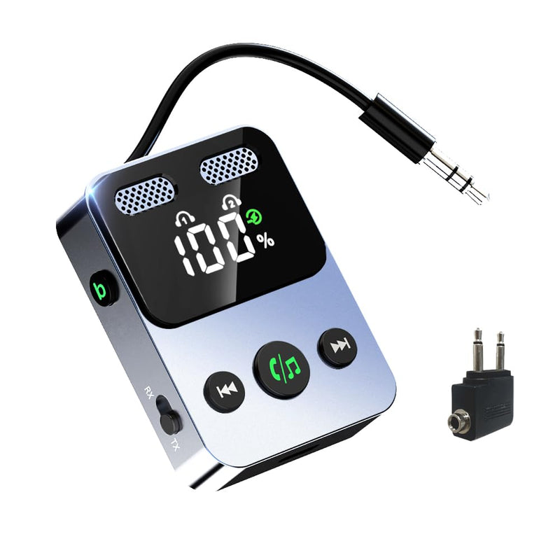 [AUSTRALIA] - Bluetooth Transmitter Receiver, 2-in-1 Bluetooth 5.3 Adapter for TV, Airplane, Gym Equipment, Cars, PC, Supports to 2 Wireless Headphones, Cell Phones, Wireless Receiver for Car, Home Stereo 