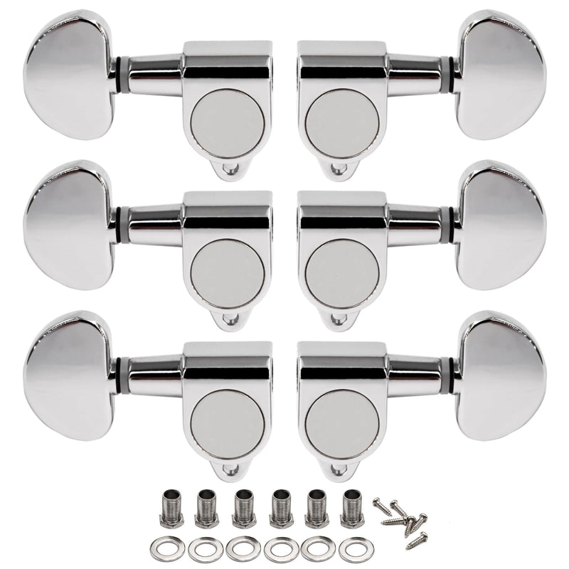 [AUSTRALIA] - FXJXB 18:1 Guitar Tuning Pegs 3x3 Tuning Keys Guitar Tuners Replacement for Acoustic or Electric Guitar for ST TL SG LP Style- Chrome(3R+3L) 3L+3R 