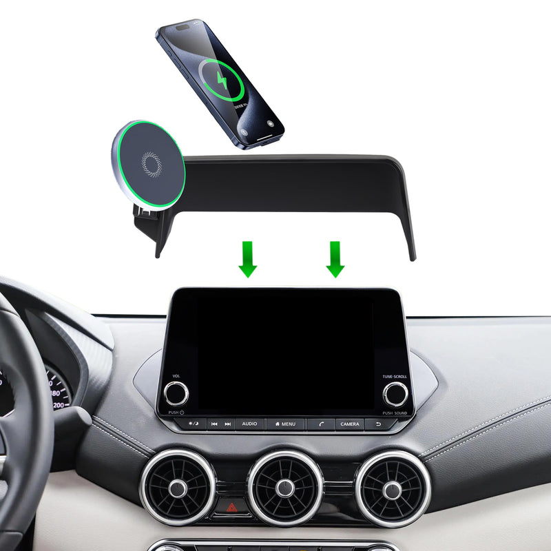 Car Phone Holder for Nissan Rogue/Altima/Sentra 8" Screen Accessories | 2021-2026 Rogue/2019-2025 Altima/2020-2025 Sentra MagSafe 15W Fast Wireless Charger Cell Phone Mount,360° Rotatable for 21-26 Rogue/19-25 Altima/20-25 Sentra(8 Inch)