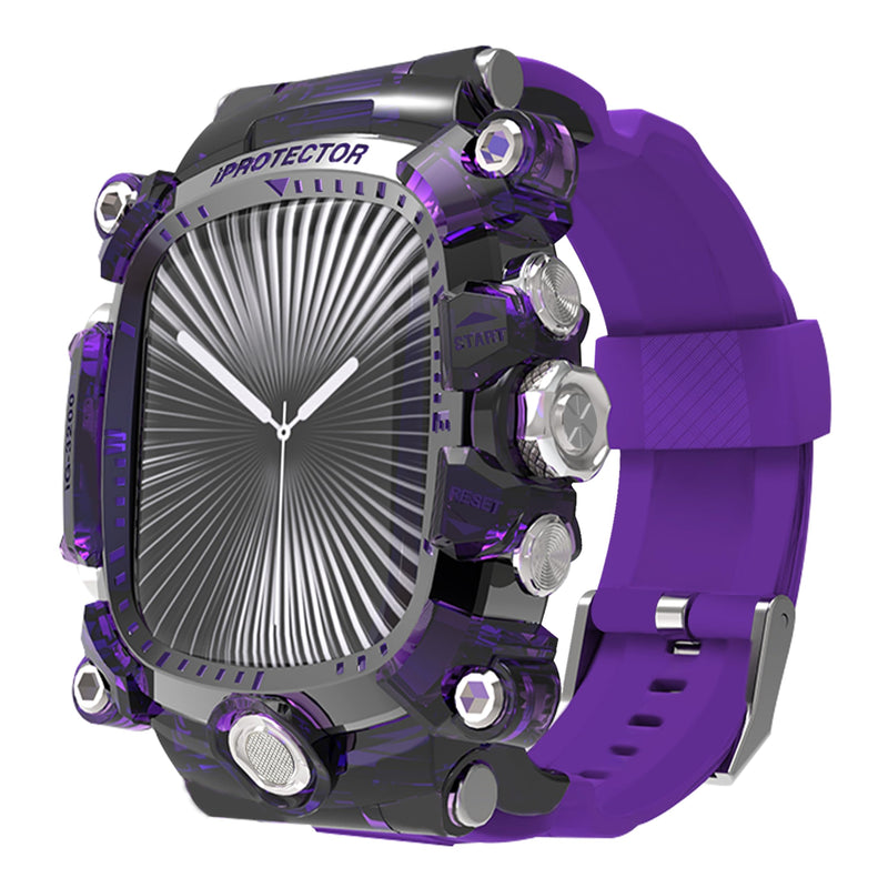 Case compatible with Apple Watch Series 10/11 46mm Bands for Men, iG3200 High End Sport Wristband with Case Screen Protector for iWatch 10/11 46mm, Stylish Gift for Husband Boyfriend (Purple)