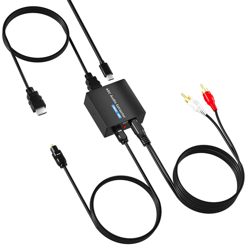 [AUSTRALIA] - HDMI ARC Audio Extractor 192 KHz ARC Audio Adapter with SPDIF + 3.5mm AUX RCA Audio Output HDMI ARC to Optical Audio Adapter with Audio Cable Support Blue-Ray Play Soundbar ARC-3 Brownish 1 