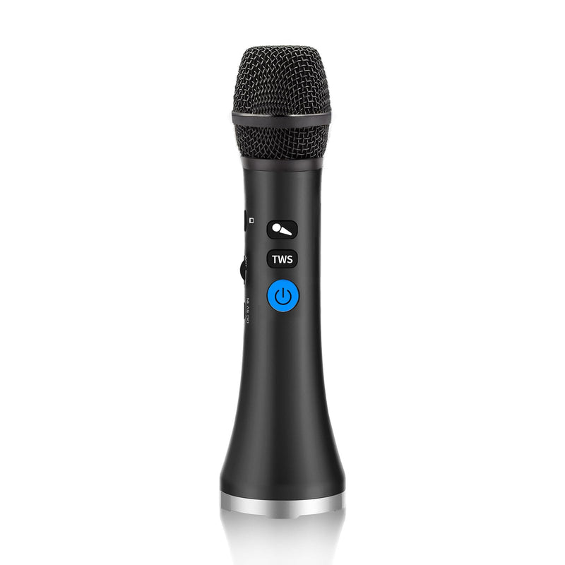 YF79 Wireless Bluetooth Microphone with 20W High Power, DSP Chip for Clear Sound, Dual Mic Connectivity for Duet Singing, One-Click Vocal Reduction for Karaoke, Portable Design with Loud Volume(Black) Black